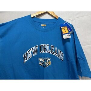 New Orleans Hornets Shirt Short Sleeve Men's 2XT Tall Blue Graphic Free Shipping